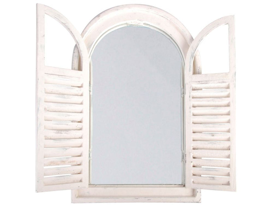Antique White Mirror with French Doors