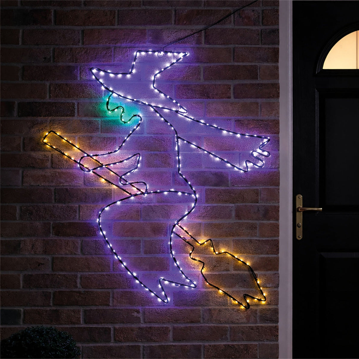 Fxlab Metal Silhouette Halloween Witch Indoor/Outdoor Multicolour 322 Micro LED with Timer_Halloween