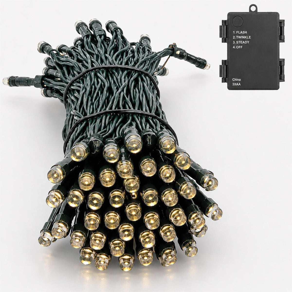 Luxform Lighting 100 LED, 10M Battery Operated Indoor & Outdoor Warm White String Lights With Auto Timer_String Lights