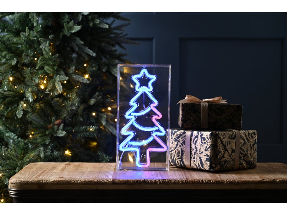 Xmas Tree Neon Flex on base - multicolour 30cm - Indoor Christmas Decoration_Indoor Christmas Decorations