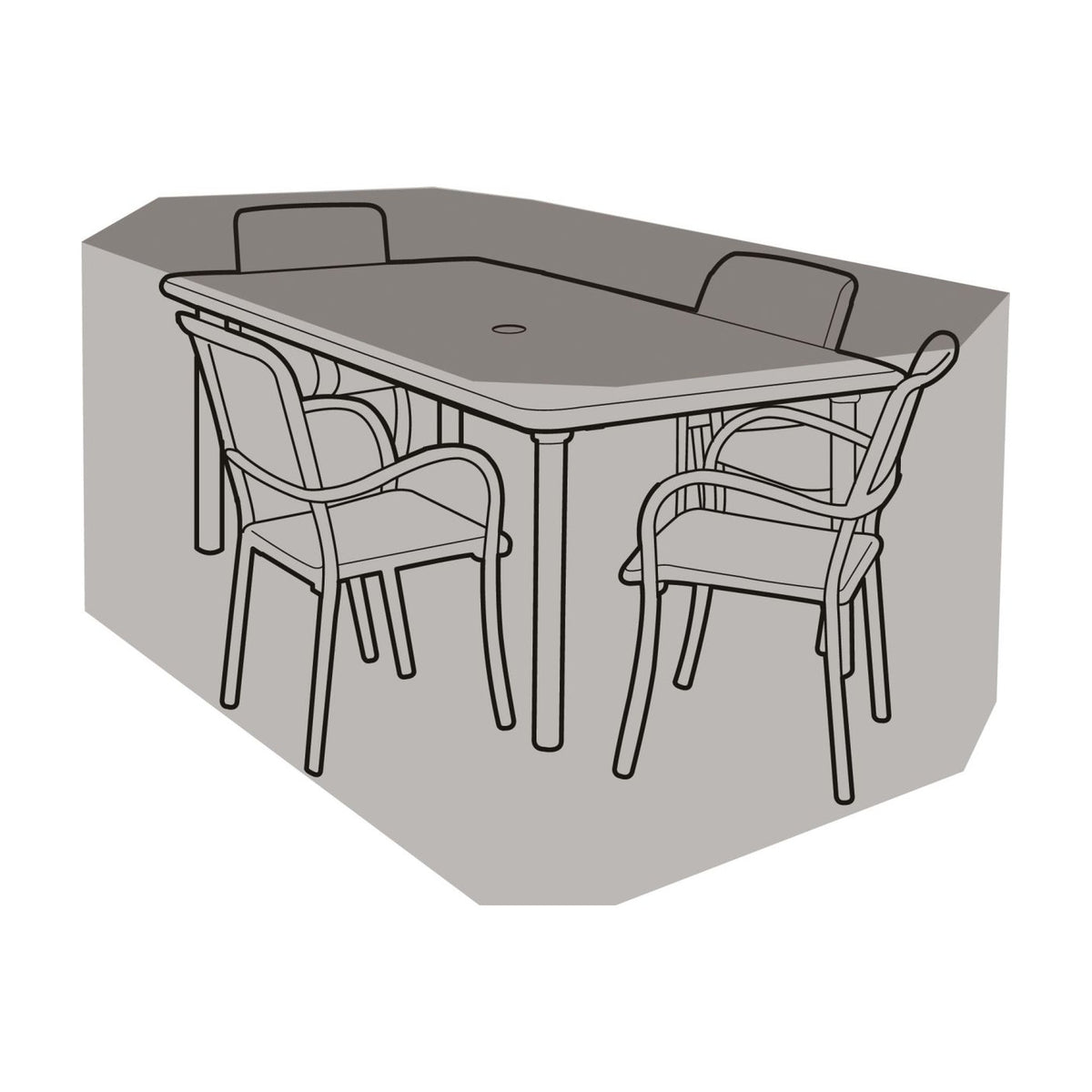 4 Seater Rectangular Table & Chairs Cover_Garden Furniture Covers
