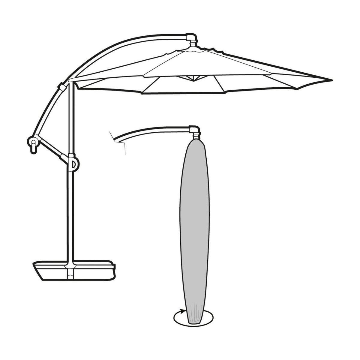 Cantilever Parasol Cover - Premium Polyester_Parasol Covers
