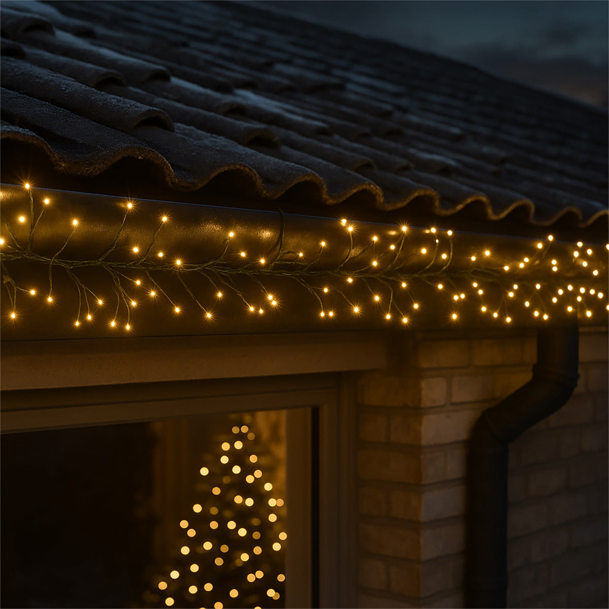Xmas Haus Warm White Cluster Lights – Green Wire, Multifunction Micro LED for Indoor & Outdoor Decoration_Indoor Christmas Decorations