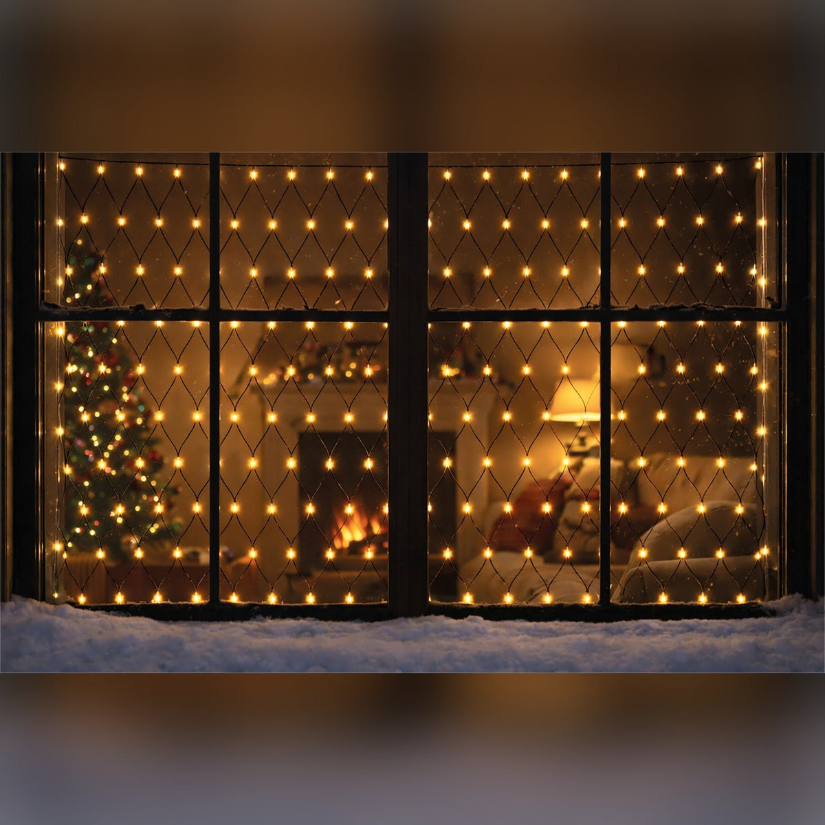 Xmas Haus Warm White LED Net Light 3x2m Outdoor Decoration Timer_Outdoor Christmas Decorations