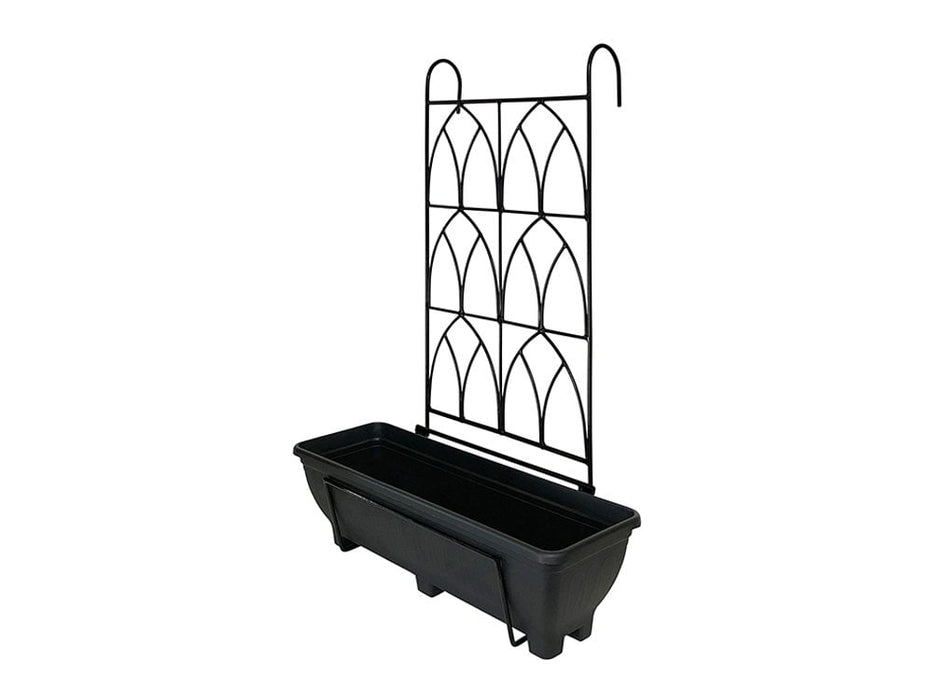 Balcony/Fence Holder - Decorative Trellis Back Planter Holder