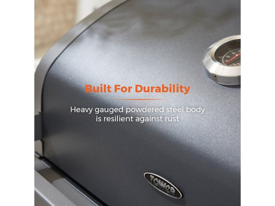 Stealth 3000 Three Burner Porcelain Gas BBQ with Precision Thermometer