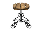 Plant Pot Stand - Garden Side Table - Wooden Top_Pot Rings & Stands