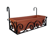 Balcony & Fence Trough Holder - Scrolled_Patio Planters