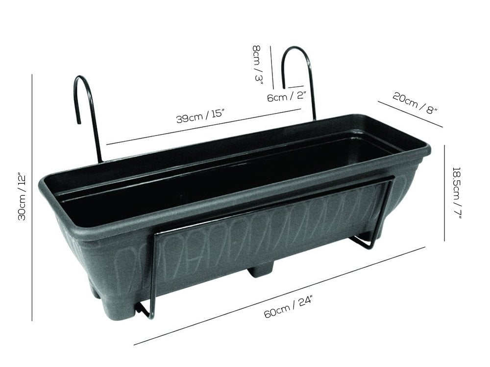 Balcony/Fence Holder - Plain Back Planter Holder_Balcony Planters