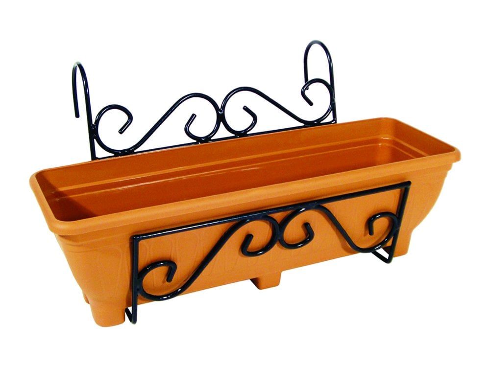Balcony/Fence Holder - Scrolled Back Planter Holder_Balcony Planters