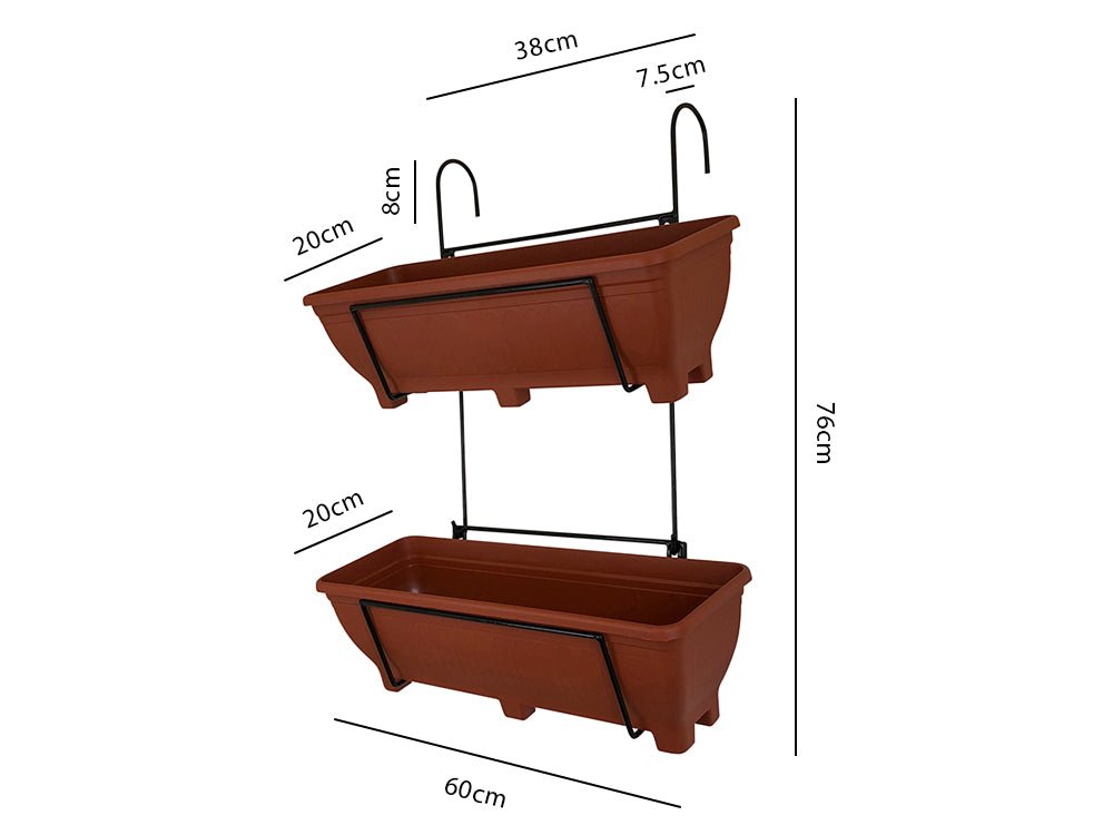 Double Balcony/Fence Holder - Decorative Planter Holder_Balcony Planters