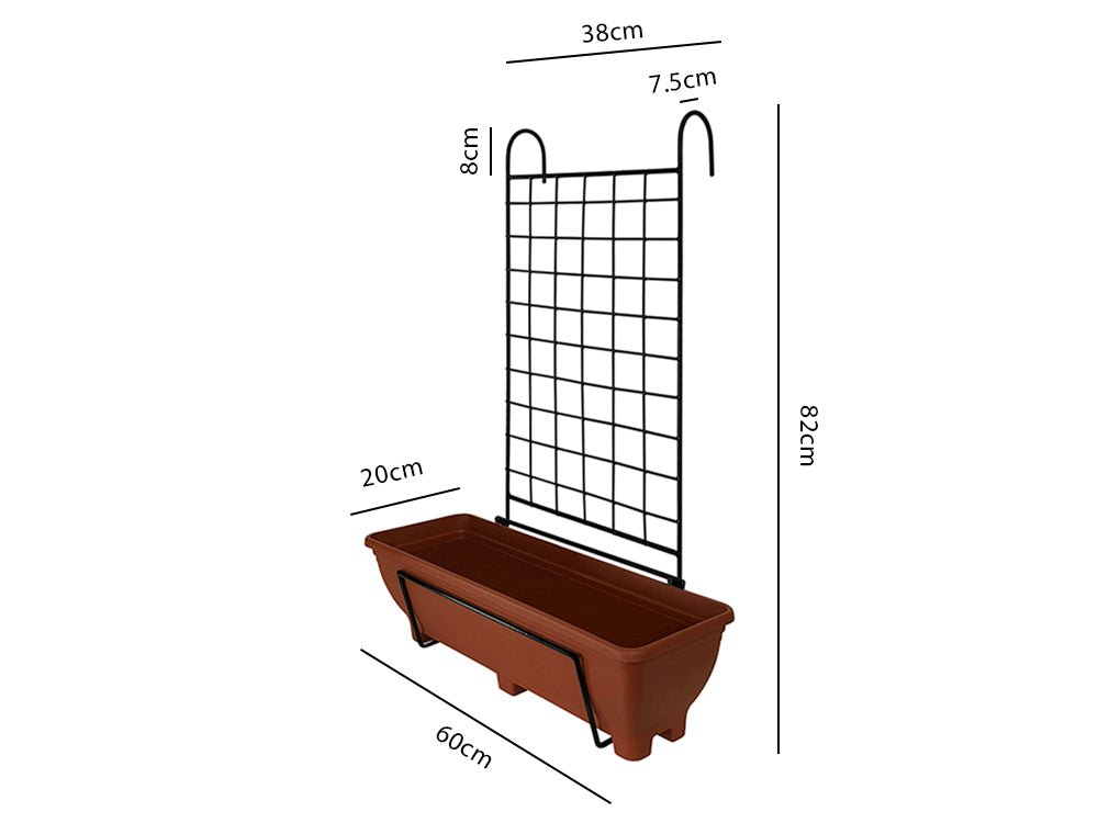 Balcony/Fence Holder - Plain Trellis Back Planter Holder_Balcony Planters