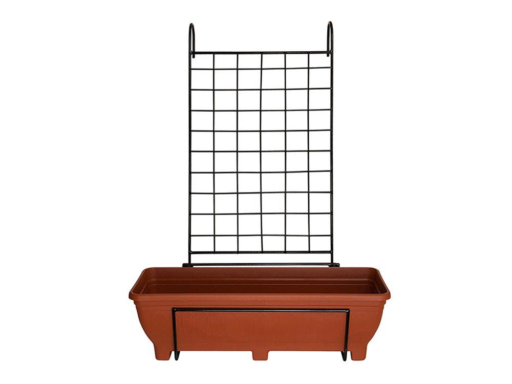 Balcony/Fence Holder - Plain Trellis Back Planter Holder_Balcony Planters