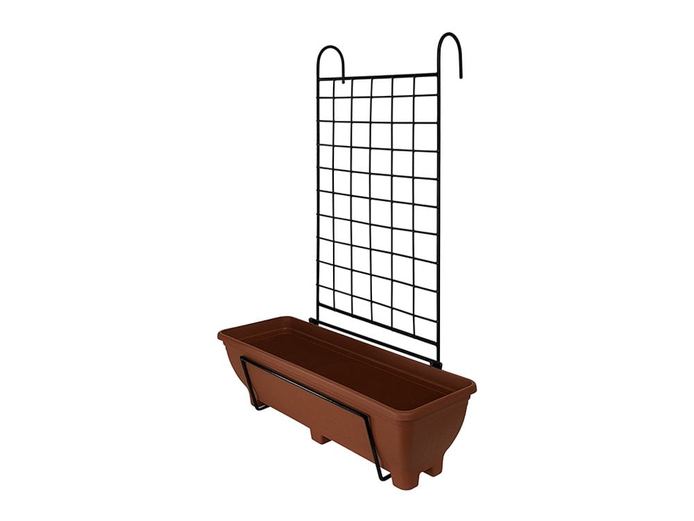 Balcony/Fence Holder - Plain Trellis Back Planter Holder_Balcony Planters