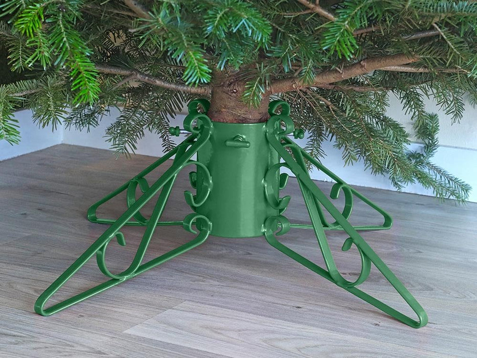 Traditional Red 6 inch Scrolled Christmas Tree Stand Four Legs