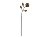 Rose with Leaves - Rusty Metal Flower Garden Stakes Designed to Rust_Decorative Stakes