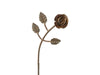 Rose with Leaves - Rusty Metal Flower Garden Stakes Designed to Rust_Decorative Stakes