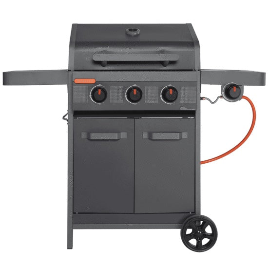 Stealth Plus Three Burner Gas BBQ with Side Burner and Waterproof Cover