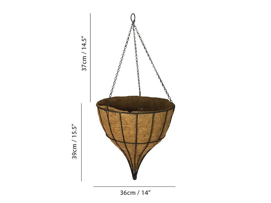 gothic hanging planter Gothic Hanging Basket with Coco Linner