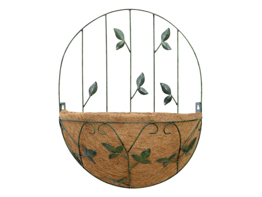 Basket Planter with Trellis - Leaf Design_Wall Mounted Planters