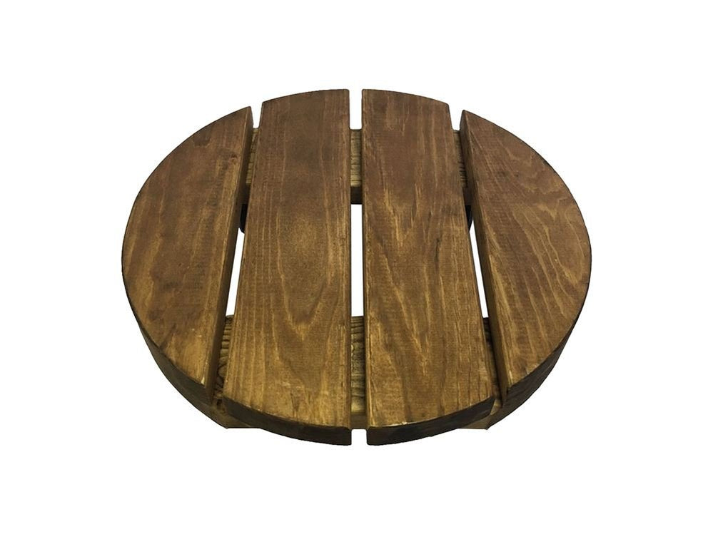 Pot Caddy Round Wooden Pot Caddy - Dark Wood — Home & Garden Extras