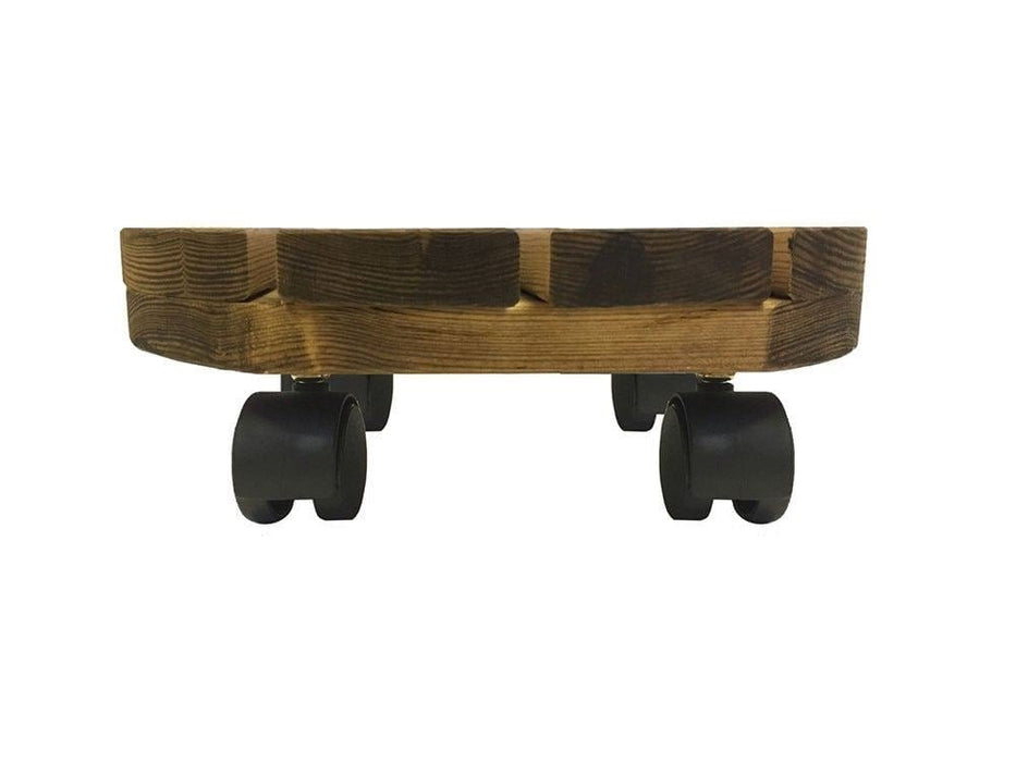 Pot Caddy Round Wooden Pot Caddy - Dark Wood — Home & Garden Extras