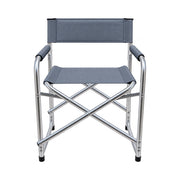 Folding Director’s Chair – Fabric with Silver Frame - Beige or Grey_Garden Chairs