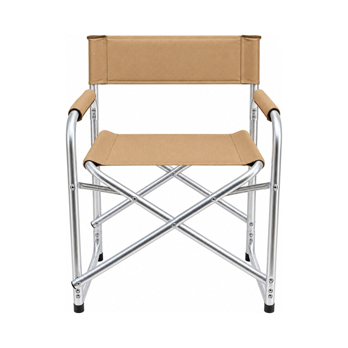 Folding Director’s Chair – Fabric with Silver Frame - Beige or Grey_Garden Chairs