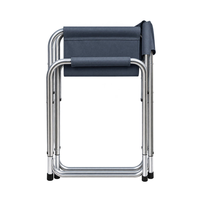 Folding Director’s Chair – Fabric with Silver Frame - Beige or Grey_Garden Chairs