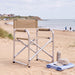 Folding Director’s Chair – Fabric with Silver Frame - Beige or Grey_Garden Chairs