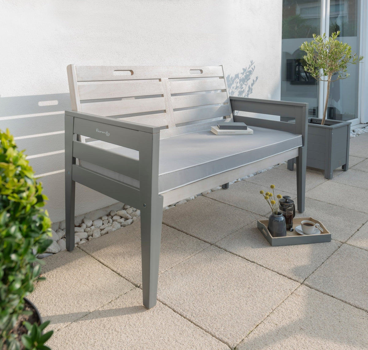 Florenity Two Seat Bench Set_Garden Benches