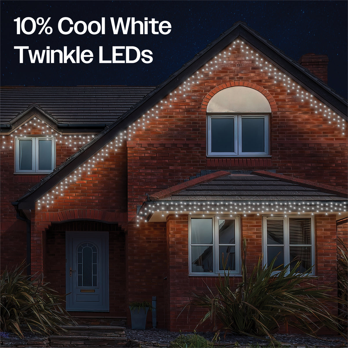 Eagle Connect Icicle Lights Black Rubber With 60/40/20cm Drop with 10% C/W Twinkle