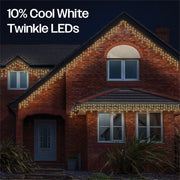 Eagle Connect Icicle Lights White Rubber With 60/40/20cm Drop with 10% C/W Twinkle
