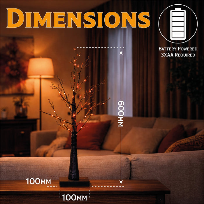 Fxlab Halloween Black Glitter Tree - dimensions and measurements