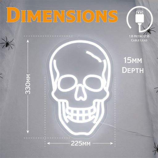 Fxlab Halloween Skull Neon Light - dimensions and measurements