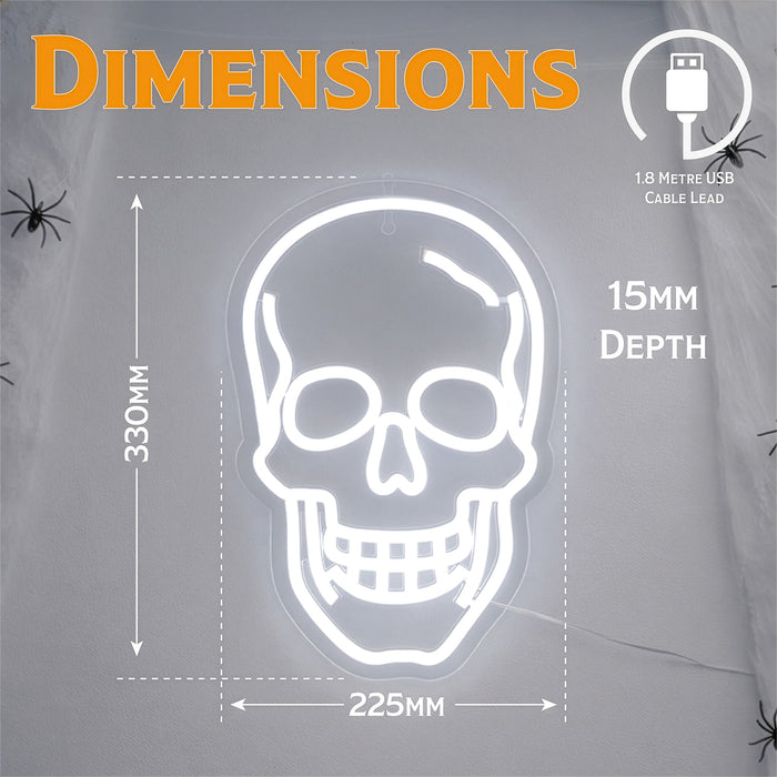 Fxlab Halloween Skull Neon Light - dimensions and measurements