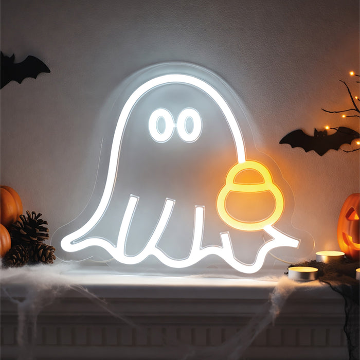 Fxlab Halloween ghost silhouette neon light, indoor USB decoration