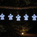 Fxlab acrylic spooky ghost set of 5 lights with 40 white LEDs, outdoor battery decoration with timer