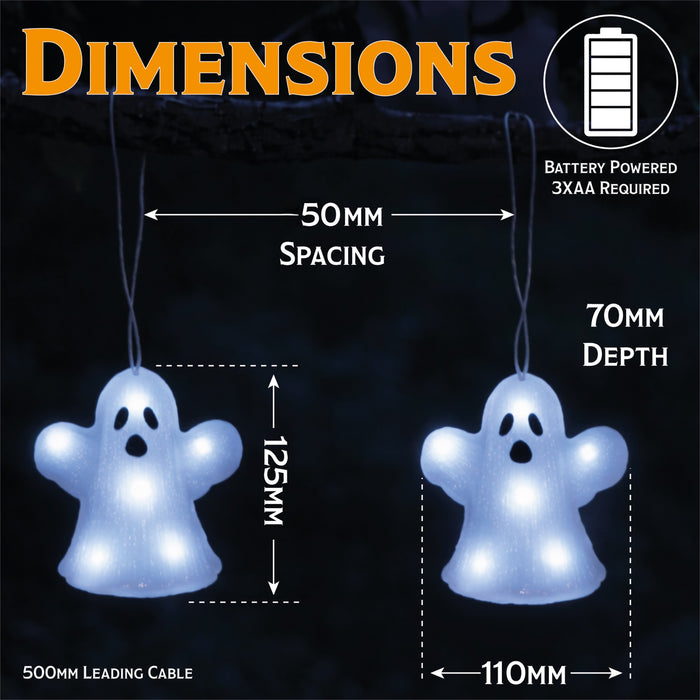 Fxlab Acrylic Spooky Ghost Set of 5 - dimensions and measurements