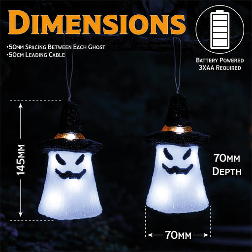 Fxlab Acrylic Boo Ghost Set of 5 - dimensions and measurements
