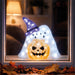 Fxlab pumpkin with ghost outdoor Halloween decoration with 50 white LEDs and timer