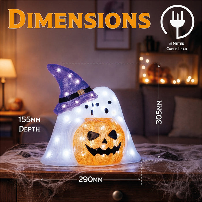 Fxlab Pumpkin with Ghost Outdoor Decoration - dimensions and measurements