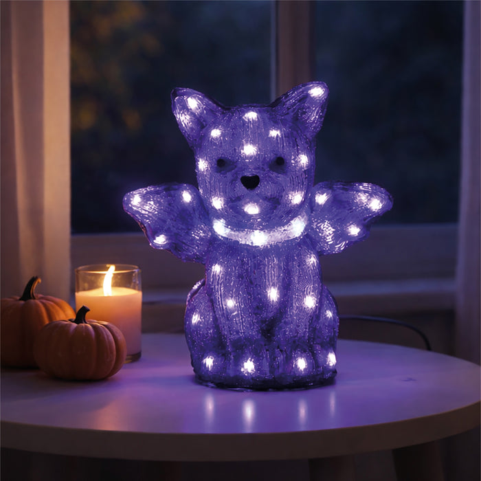 Fxlab purple bat outdoor Halloween decoration with 50 LEDs and timer
