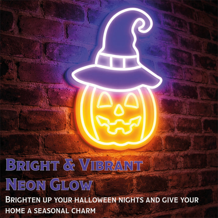 Fxlab Halloween Pumpkin Neon Light 26x38cm - feature detail 1