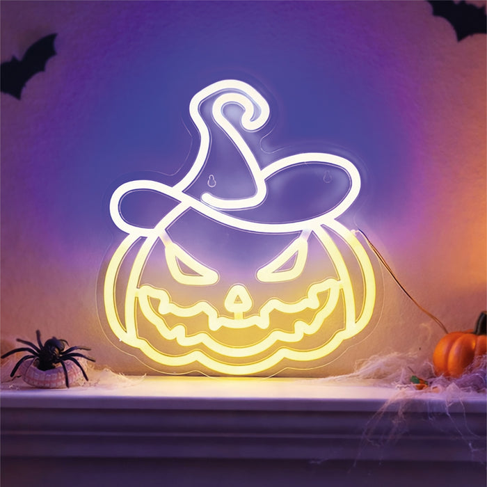 Fxlab pumpkin silhouette neon light, indoor USB decoration with 2m cable