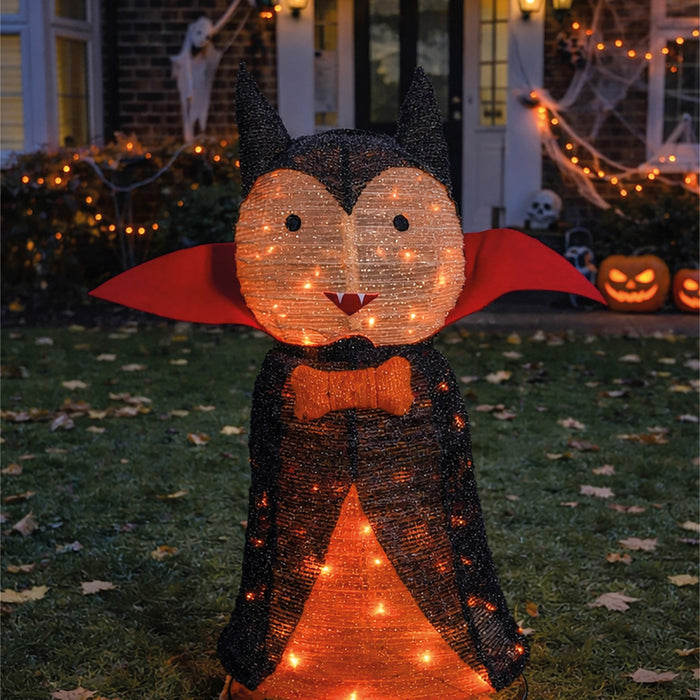 Fxlab pop up foldable vampire outdoor Halloween decoration with 80 orange LEDs