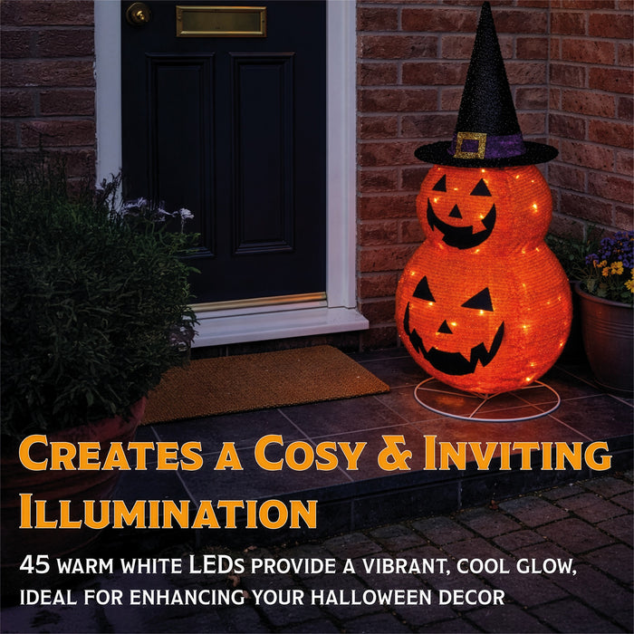 Fxlab Foldable Pumpkins 45 LED Battery Decoration - feature detail 1
