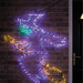 Fxlab metal silhouette Halloween witch with 322 multicolour micro LEDs, indoor and outdoor decoration with timer