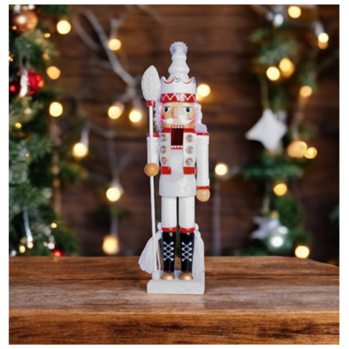 St Helens Glitter Nutcracker 40cm – Festive Decoration with Staff Rod- Available in 3 Colourways
