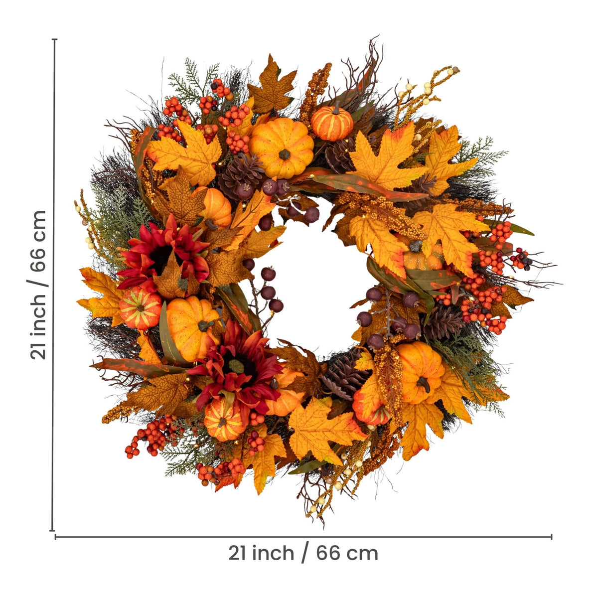 Golden Harvest 26 inch wreath dimensions